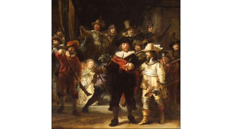 AMB.13315085 Night Watch  papírszalvéta 33x33cm,20db-os (Rembrandt:Éjjeli őrjárat)