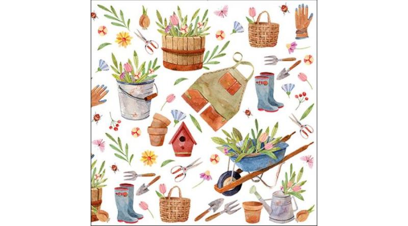 AMB.13315800 Happy Gardening papírszalvéta 33x33cm, 20db-os