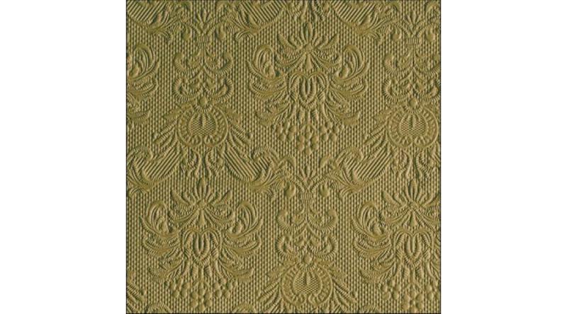 AMB.13315855 Elegance Green Leaf dombornyomott papírszalvéta 33x33cm, 15db-os