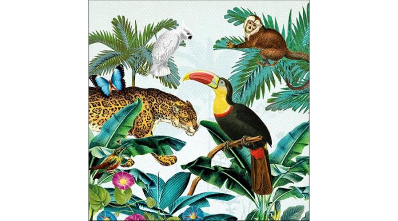 AMB.13315905 Tropical Animals papírszalvéta 33x33cm,20db-os