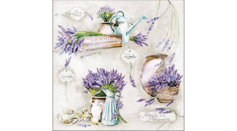 AMB.13315930 Fleur de Provence papírszalvéta 33x33cm,20db-os