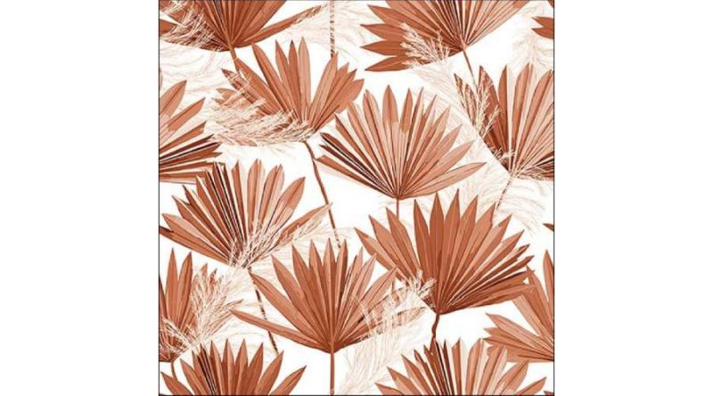 AMB.13316240 Palm Leaf Brown papírszalvéta 33x33cm,20db-os