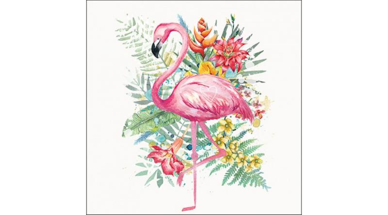 AMB.13317230 Tropical Flamingo papírszalvéta 33x33cm, 20db-os