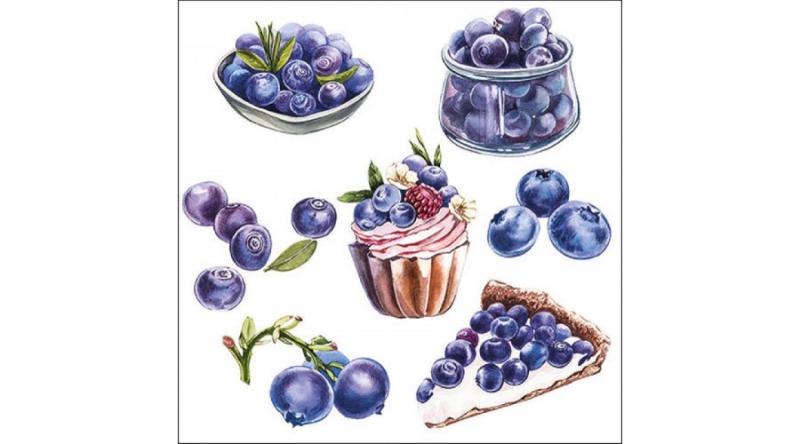 AMB.13317300 Blueberries papírszalvéta 33x33cm, 20db-os