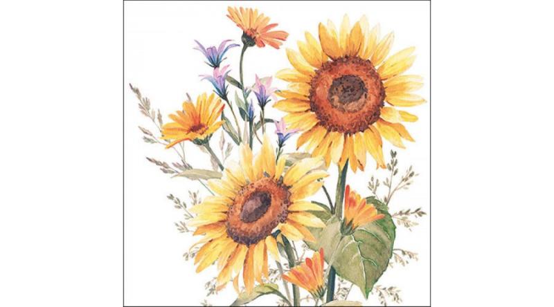 AMB.13317440 Sunflowers papírszalvéta 33x33cm, 20db-os