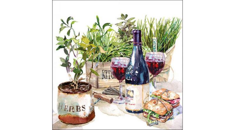 AMB.13317560 Wine & Herbs papírszalvéta 33x33cm, 20db-os