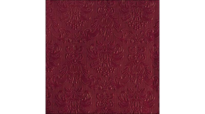 AMB.13317576 Elegance ruby red dombornyomott papírszalvéta 33x33cm, 15db-os