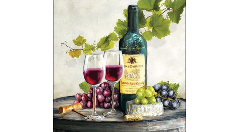 AMB.13317740 Red wine papírszalvéta 33x33cm, 20db-os, boros