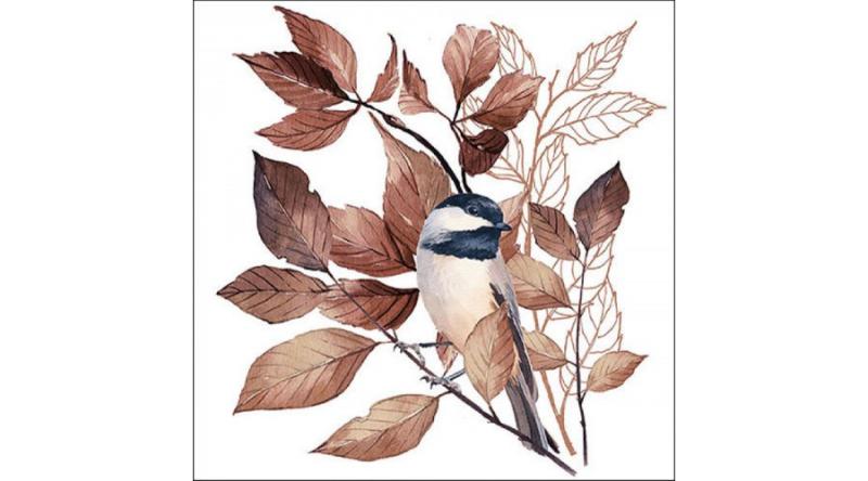 AMB.13317791 Lovely chickadee white papírszalvéta 33x33cm, 20db-os