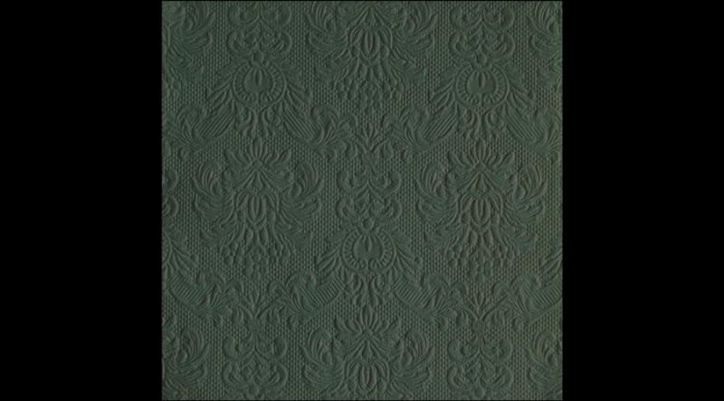 AMB.13318068 Elegance deep forest green dombornyomott papírszalvéta 33x33cm,15db-os