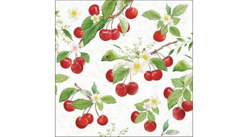 AMB.13318140 Fresh cherries papírszalvéta 33x33cm, 20db-os