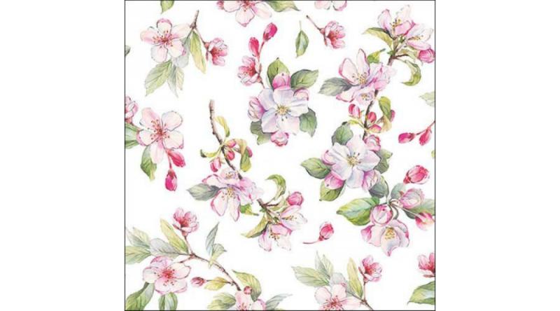 AMB.13318160 Spring blossom white papírszalvéta 33x33cm, 20db-os