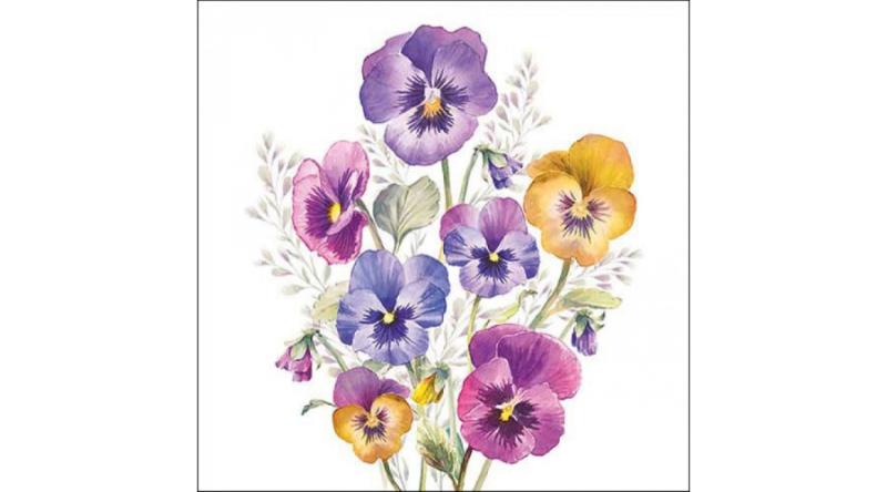 AMB.13318165 Pansies papírszalvéta 33x33cm, 20db-os