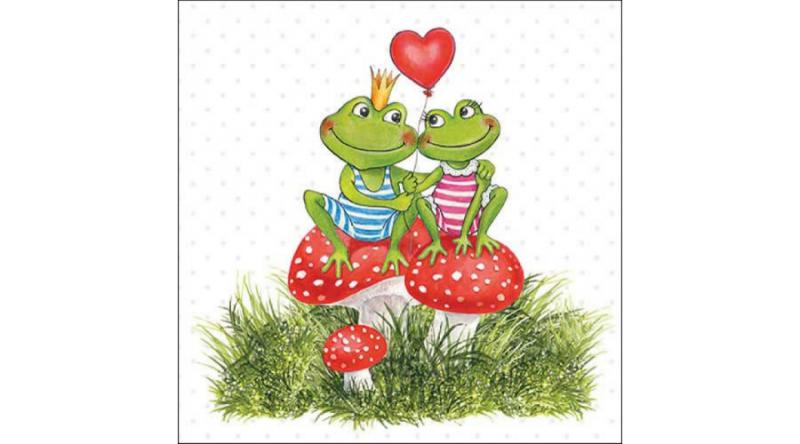 AMB.13318180 Frogs in love papírszalvéta 33x33cm, 20db-os