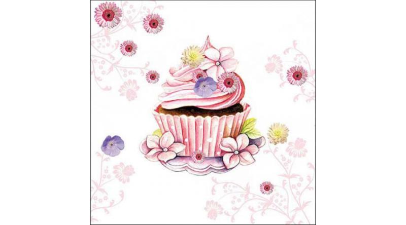 AMB.13318255 Decorated Cupcake papírszalvéta 33x33cm, 20db-os