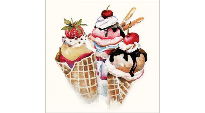 AMB.13318295 Ice cream papírszalvéta 33x33cm, 20db-os