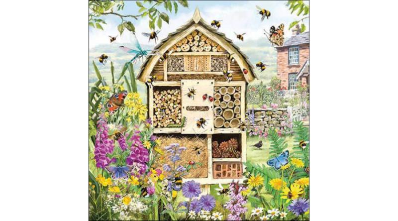 AMB.13318315 Bee hotel papírszalvéta 33x33cm, 20db-os