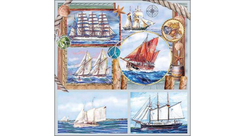 AMB.13318340 Sail away papírszalvéta 33x33cm, 20db-os, hajós szalvéta