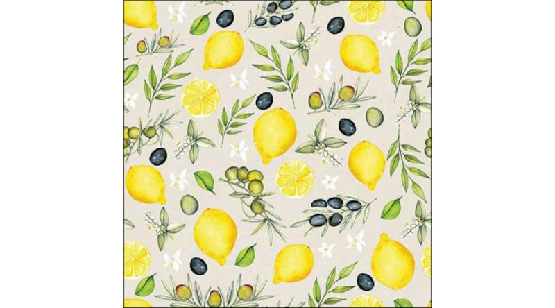 AMB.13318450 Olives and lemon papírszalvéta 33x33cm, 20db-os