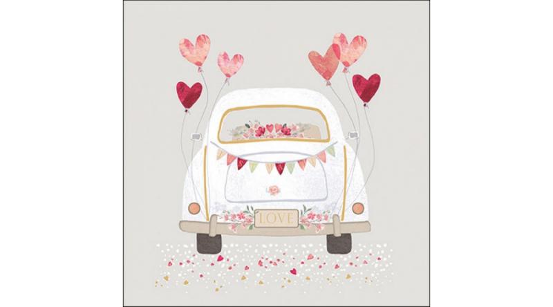 AMB.13318471 Just married grey papírszalvéta 33x33cm, 20db-os