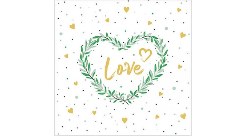 AMB.13318485 Lots of love white papírszalvéta 33x33cm, 20db-os