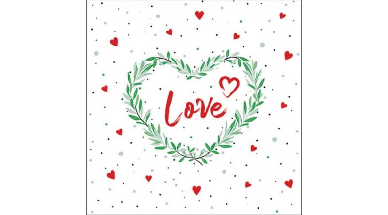AMB.13318487 Lots of love red papírszalvéta 33x33cm, 20db-os