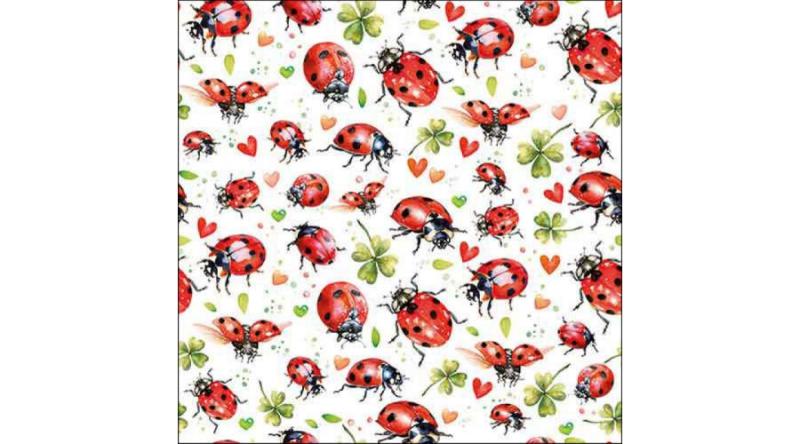 AMB.13318780 Ladybug flight papírszalvéta katicás, 33x33cm, 20db-os