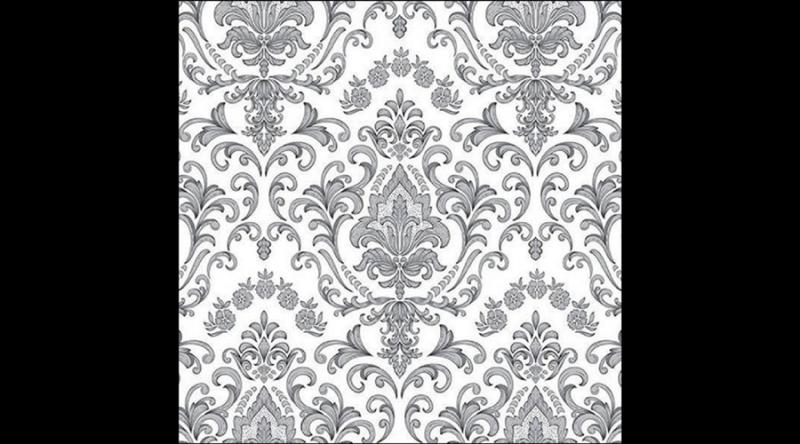 AMB.13319113 Baroque ornament silver papírszalvéta 33x33cm, 20db-os