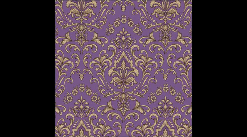 AMB.13319266 Baroque ornament purple papírszalvéta 33x33cm, 20db-os