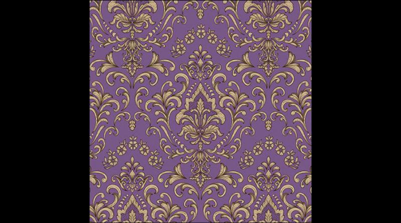 AMB.13319266 Baroque ornament purple papírszalvéta 33x33cm, 20db-os