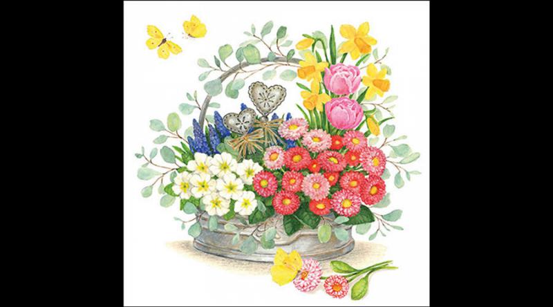 AMB.13319385 Spring flowers decoration papírszalvéta 33x33cm, 20db-os