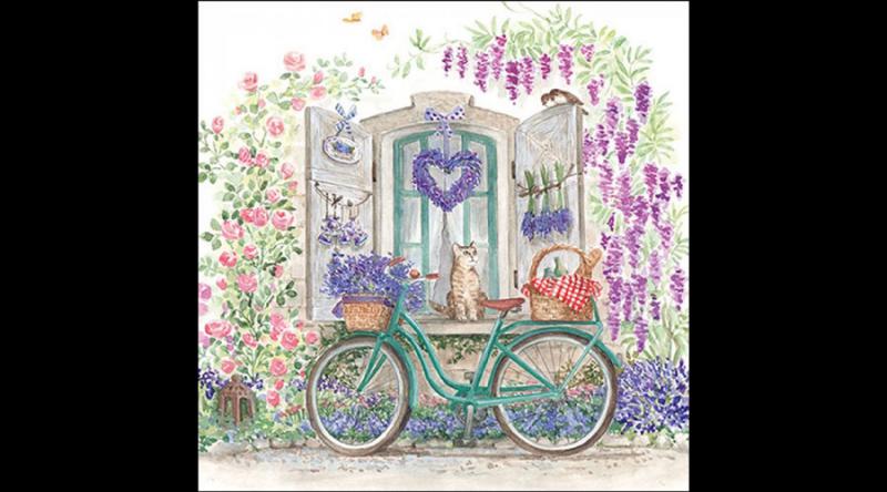 AMB.13319410 Bike with basket papírszalvéta 33x33cm, 20db-os