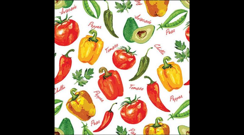 AMB.13319450 Vegetables and herbs papírszalvéta 33x33cm, 20db-os