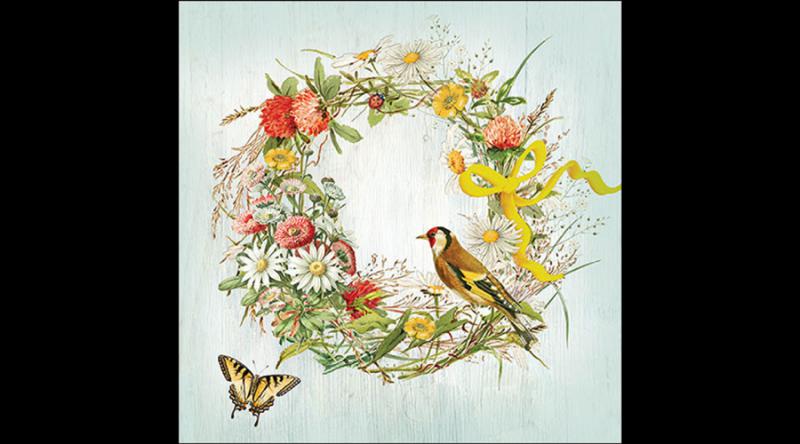 AMB.13319460 Wreath with ribbon papírszalvéta 33x33cm, 20db-os