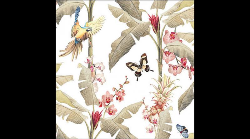 AMB.13319531 Tropical scene white papírszalvéta 33x33cm, 20db-os