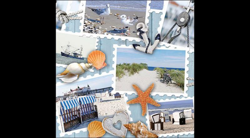 AMB.13319600 Beach memories papírszalvéta 33x33cm, 20db-os