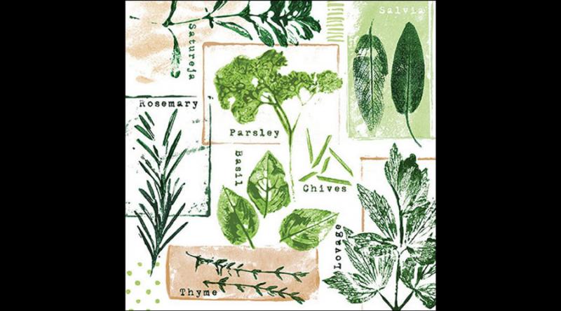 AMB.13319635 Herb prints white papírszalvéta 33x33cm, 20db-os