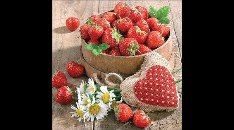 AMB.13319650 Tasty strawberries papírszalvéta 33x33cm, 20db-os
