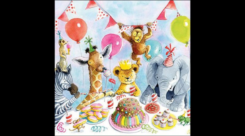 AMB.13319690 Party animals papírszalvéta 33x33cm, 20db-os