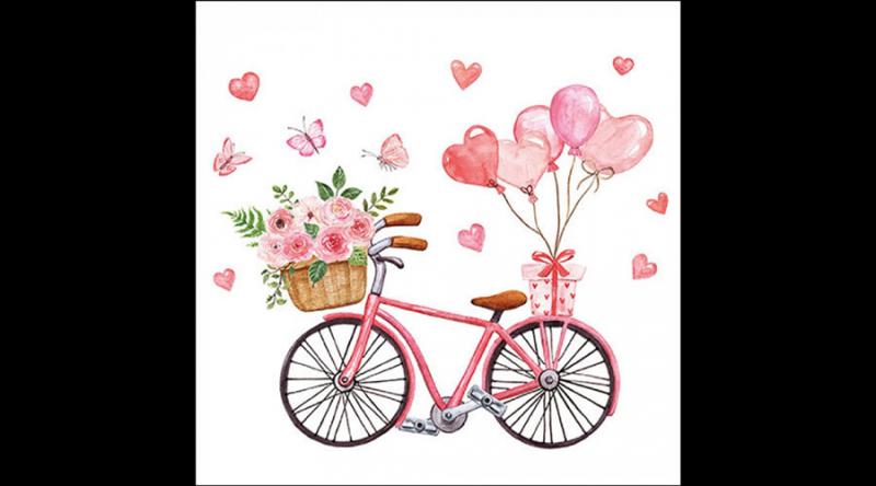 AMB.13319700 Bike of love papírszalvéta 33x33cm, 20db-os