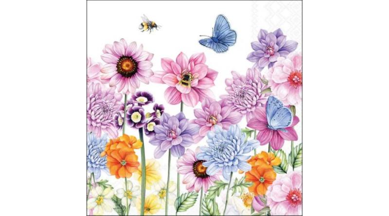 AMB.13320430 Sweet flowers papírszalvéta 33x33cm, 20db-os