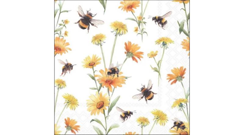 AMB.13320440 Busy bees papírszalvéta 33x33cm, 20db-os
