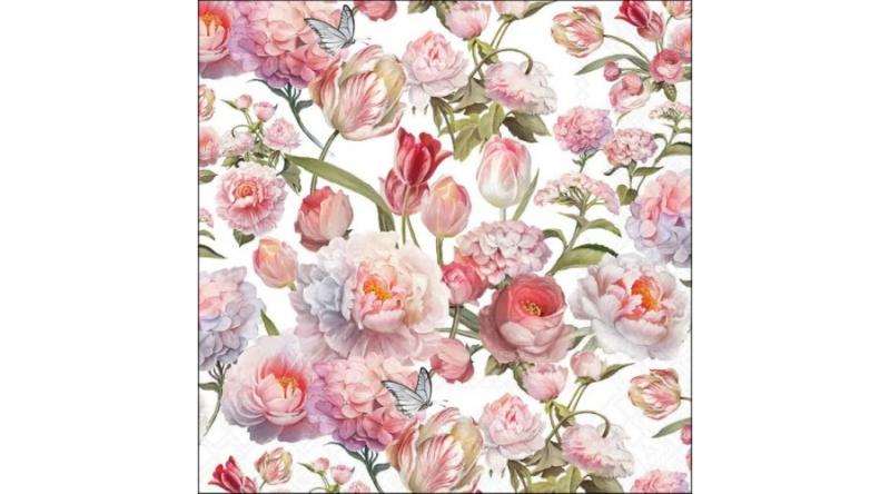AMB.13320485 Roses and tulips papírszalvéta 33x33cm, 20db-os