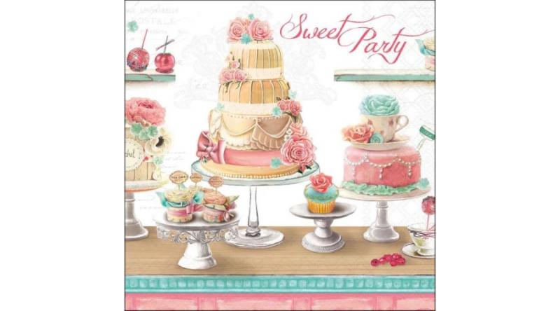 AMB.13320595 Sweet party papírszalvéta 33x33cm, 20db-os