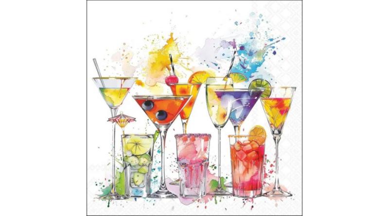 AMB.13320615 Splashing drinks papírszalvéta 33x33cm, 20db-os