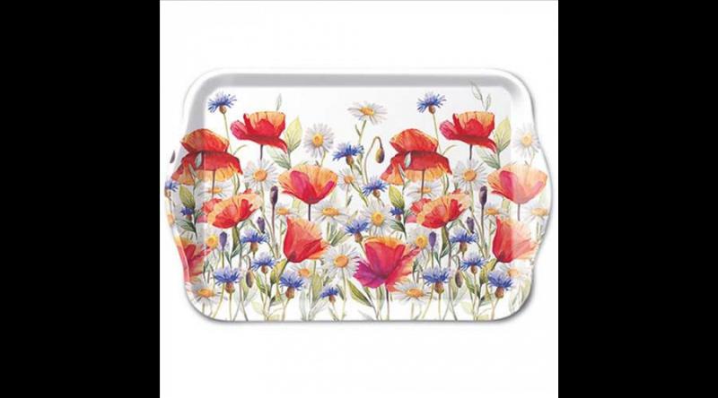 AMB.13718640 Poppies and cornflowers műanyag kistálca 13x21cm