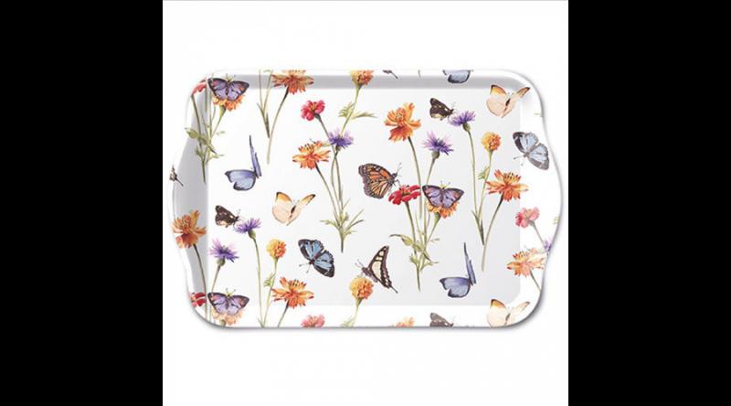 AMB.13719335 Butterfly garden white műanyag kistálca 13x21cm