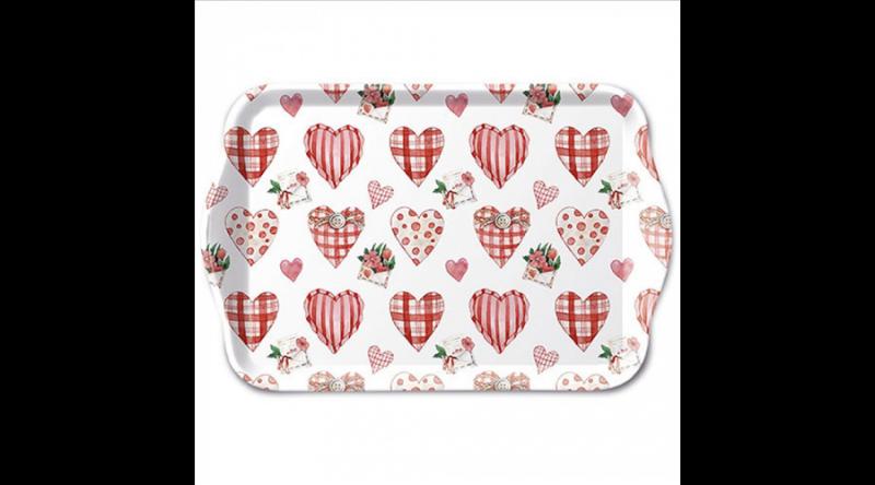 AMB.13719745 Lovely Hearts műanyag kistálca 13x21cm
