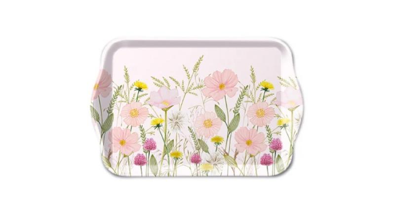 AMB.13720345 Pastel flowers pink műanyag kistálca 13x21cm