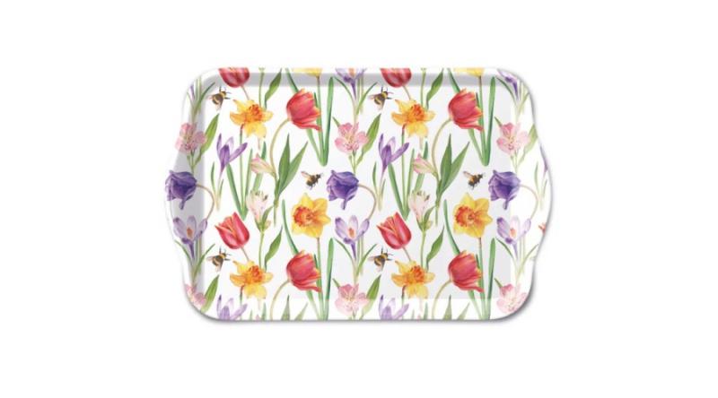 AMB.13720350 Flowers in spring műanyag kistálca 13x21cm